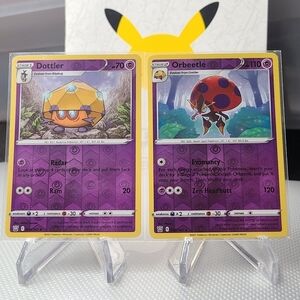 Orbeetle 065/163 & Dottler 064/163 Polemon TCG Reverse Holo Rare